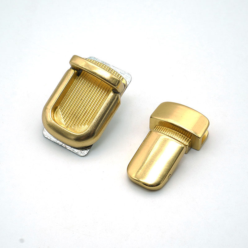 高端纯铜包包插锁扣 金属配件DIY手工鸭舌铜锁 手工皮具箱包锁扣