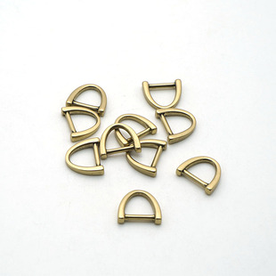 黄铜D字扣金属箱包拉链头配件D字环拉链拉头半圆环扣拉链辅料10个