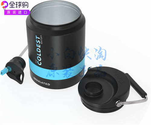 The Coldest water1/2加仑水瓶真空绝缘不锈钢64盎司水罐2.0翻盖
