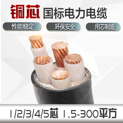 国标铜芯电缆鸿海YJV纯铜
