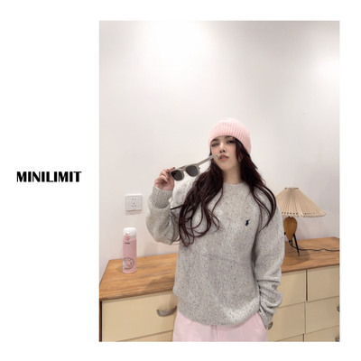 DY773 老钱风多色套头针织衫 100彩纱羊毛 柔软亲肤毛衣MINILIMIT