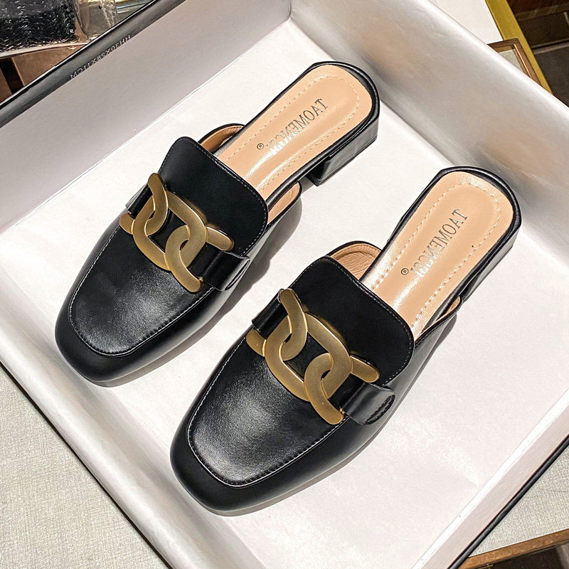 夏季外穿粗跟大码41一43凉拖鞋