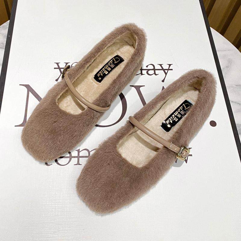 毛毛女秋冬外穿2025新款内增高豆豆鞋加绒小个子一脚蹬小码棉瓢鞋,女鞋,浅口单鞋,淘宝优惠券,粉丝福利购,淘宝优惠卷