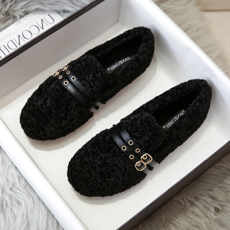 厚底外穿加绒秋冬季41一43毛毛鞋