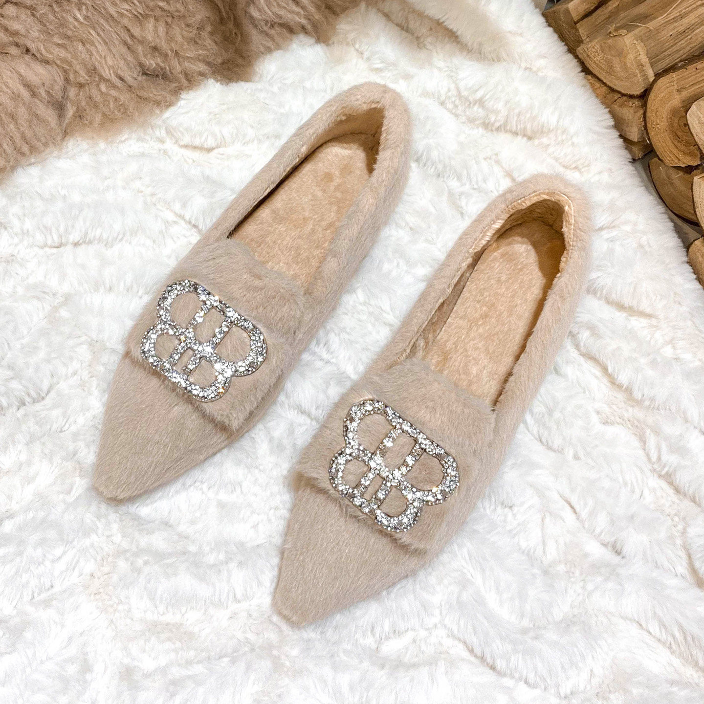 毛毛鞋女外穿2025超火厚底法式水貂毛豆豆鞋女冬加绒保暖妈妈棉鞋,女鞋,乐福鞋（豆豆鞋）,淘宝优惠券,粉丝福利购,淘宝优惠卷