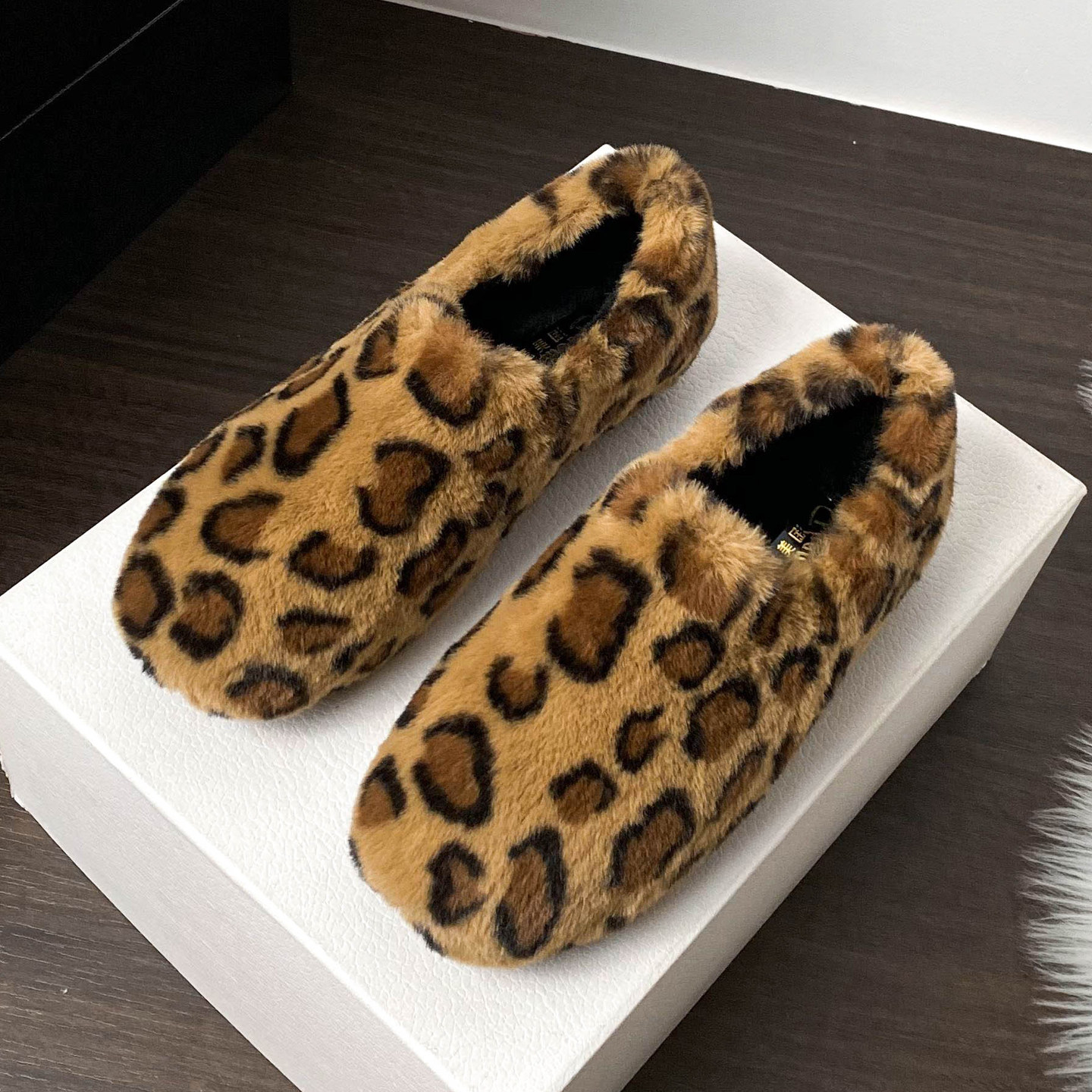 豹纹毛毛鞋女秋冬外穿厚底2025年新款加绒保暖豆豆鞋兔毛大码棉鞋,女鞋,乐福鞋（豆豆鞋）,淘宝优惠券,粉丝福利购,淘宝优惠卷