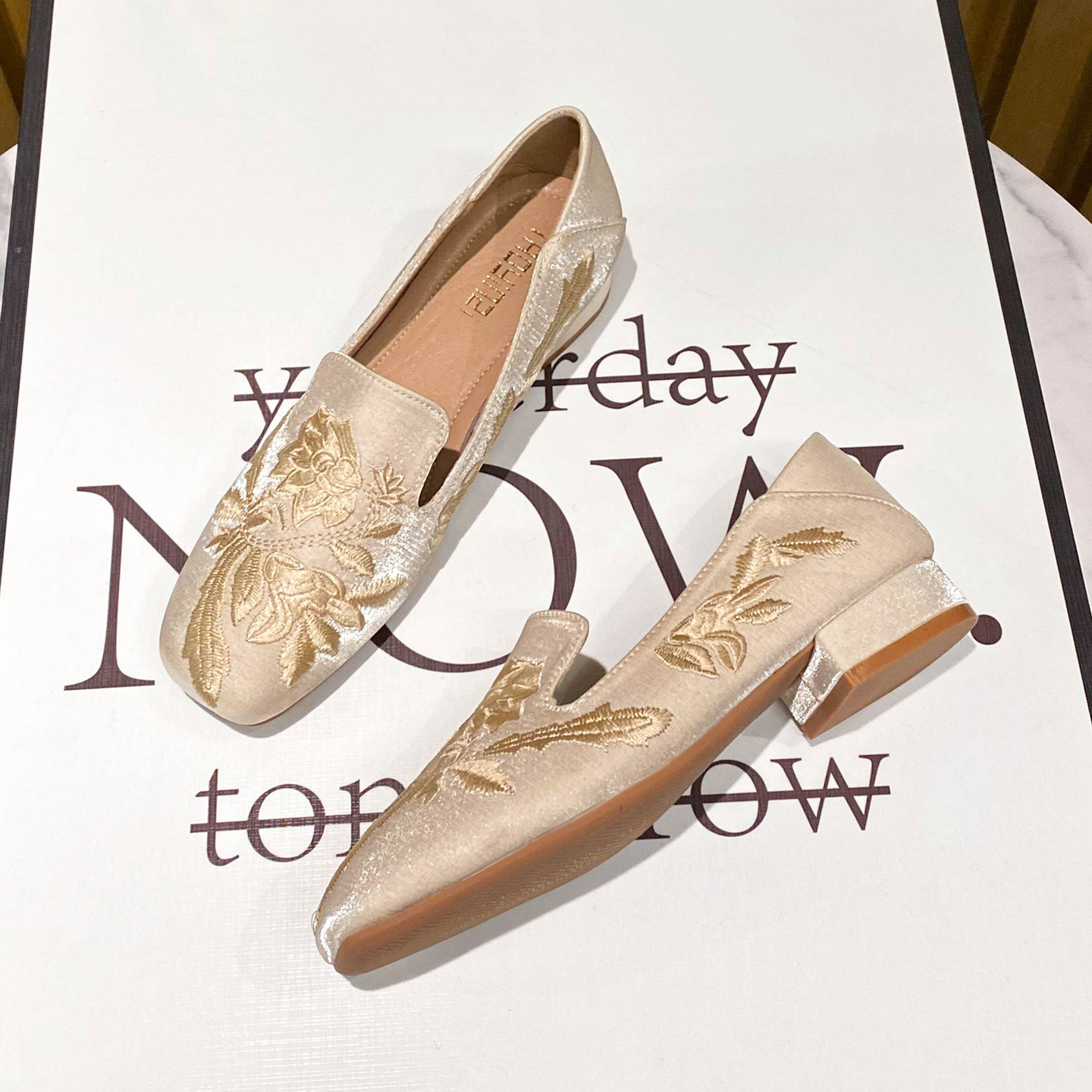 新中式国风单鞋女2026新款复古粗跟汉服鞋刺绣旗袍鞋春季软底瓢鞋,女鞋,浅口单鞋,淘宝优惠券,粉丝福利购,淘宝优惠卷