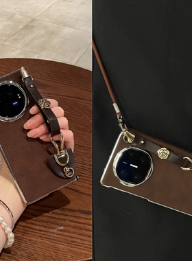 原创精致适用华为mateX6手机壳腕带挂绳X5典藏版X3折叠屏荣耀magicV5防摔女款oppofindN5皮质手腕带N3高级感