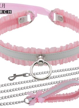 手作粉白蕾丝颈饰choker颈项圈脖