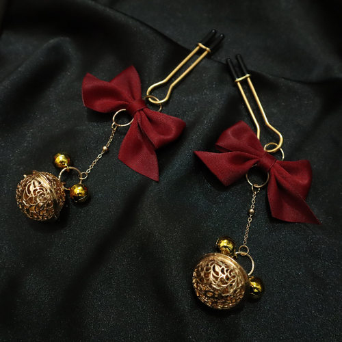 会响声蝴蝶结铃铛女用身体链夹