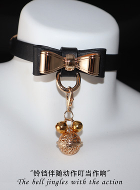 刻字狗牌爪蝴蝶结铃铛choker项圈