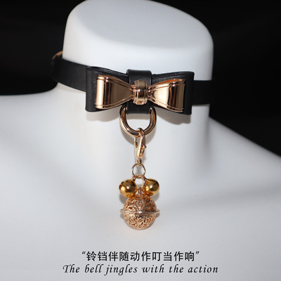 刻字狗牌爪蝴蝶结铃铛choker项圈
