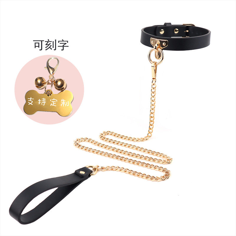 可刻字Puppy骨头choker项圈颈带女铭牌链条项链礼物颈环时尚单品