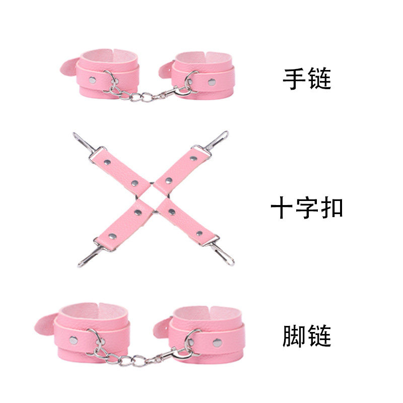 皮革情侣体育生1S带十字扣手链脚链肌肉男0M小狼狗绑带束缚带手环