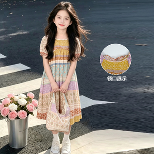 女童裙子夏季2026新款巨好看薄款纯棉连衣裙夏装度假风沙滩公主裙