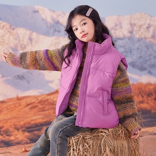 外套大童背心加厚童装 女童马甲秋冬外穿洋气2025新款 儿童马夹冬季