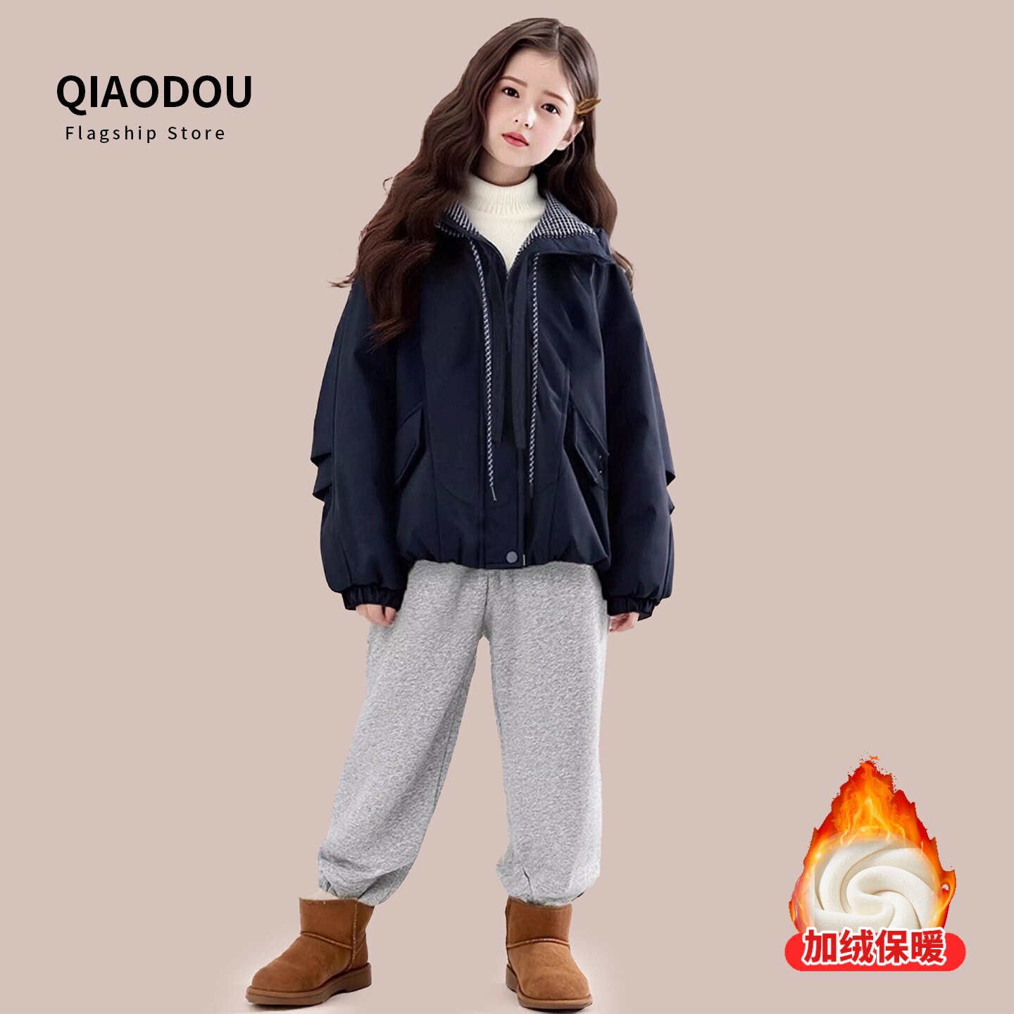 女童棉服冬装2025新款洋气女孩