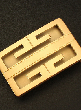G字母内穿皮带头不锈钢扣皮带扣头男裤腰带扣平滑扣板扣3.8CM配件