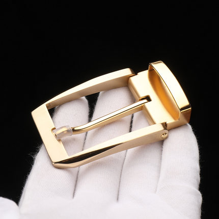 不锈钢针扣头皮带头时尚纯钢针扣头 男士腰带头腰带配件3.5CM韩版