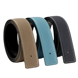 新款男皮带真皮无头皮带条平滑扣头层牛皮不带扣腰带皮条带身3.8