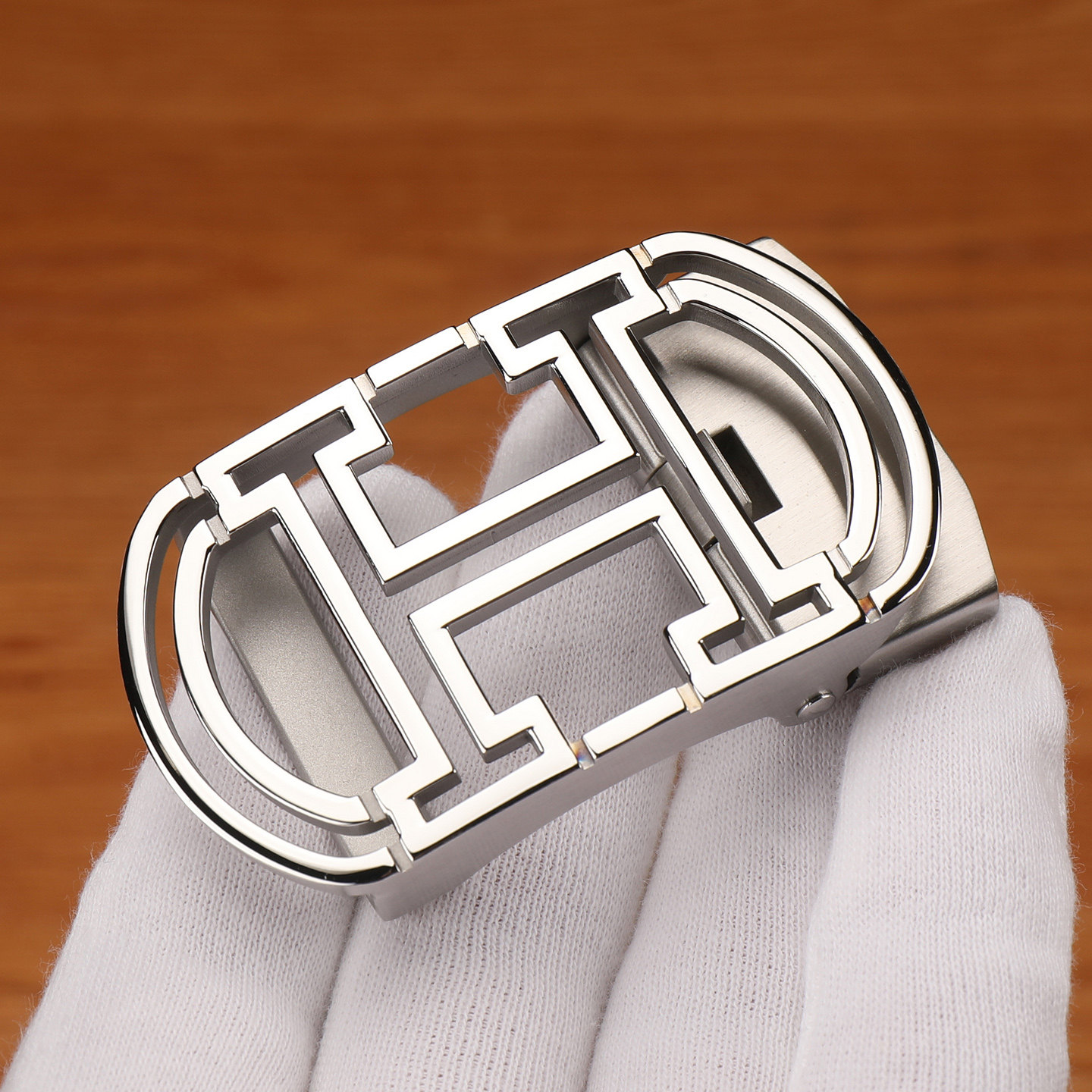 新款纯钢扣镂空款不锈钢自动扣头皮带头 男士腰带裤带头商务H字母