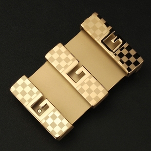 G字母内穿皮带头不锈钢扣皮带扣头男裤 腰带扣平滑扣板扣3.8cm配