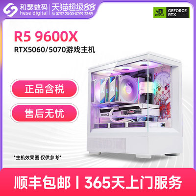 【白色海景房】AMD 9600X/RTX5060/5060TI/5070 电竞游戏电脑主机台式机电脑整机