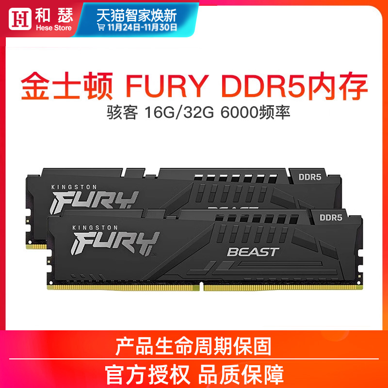 金士顿野兽系列马甲内存条ddr5