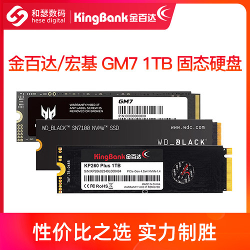 金百达KP260/金泰克/WD西数SN7100/宏碁 GM7  1T 电脑固态硬盘SSD