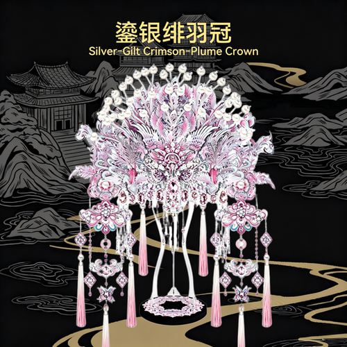 钢达鎏金凤冠可佩戴金属拼装模型送女友惊喜礼物收藏摆件3d立体