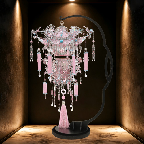 钢达粉黛喜灯花轿金属拼装模型3D立体摆件唯美精细手工diy收藏