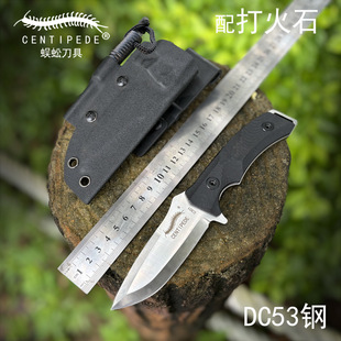 蜈蚣DC53钢直刀一体龙骨高硬度刀具户外刀战术刀水果刀野外生存刀