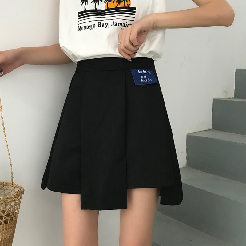 夏季女装2018新款韩版高腰显瘦防走光不规则休闲裤裙裤阔腿裤短裤