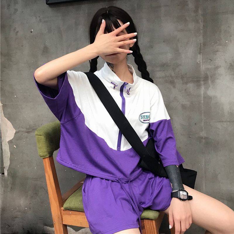 º«°æÐÝÏÐÔ˶¯Ì××°Ïļ¾Å®×°ÔËÞ·ç¿íËÉÆ´É«¸ßÁìTÐô+À«Íȶ̿ãÁ½¼þÌ×