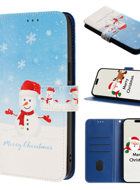 适用小米17ultra手机套卡通红米turbo5max圣诞poco外壳x8pro翻盖note11保护5g皮套12可爱m7硅胶9防摔10插卡m6