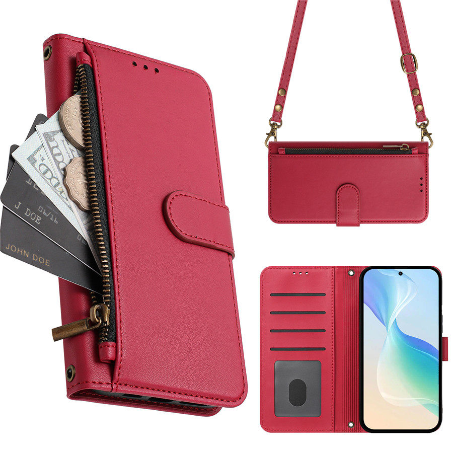 适用17e苹果18手机壳iPhone16plus斜挎SE挂绳15皮套14promax商务11插卡槽12翻盖7保护套x全包防摔13简约奢华6