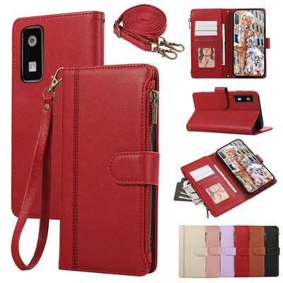 纯色拉链多卡插卡vivo手机套挂绳