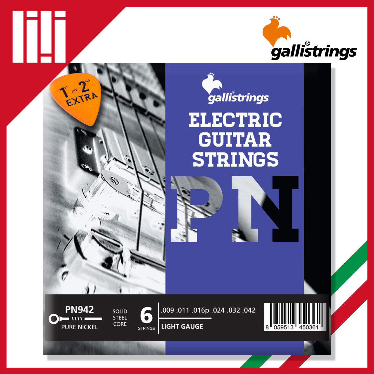 双1 2 弦 Galli strings 加利 Nickel纯镍电吉他琴弦 PN 醇厚音色