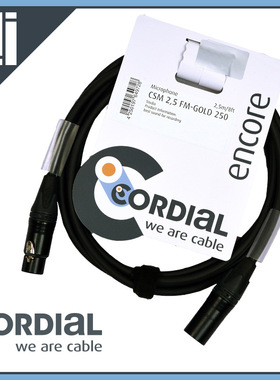 德国Cordial科迪亚 CRM FM-BLACK 路演级平衡信号XLR 麦克卡农线
