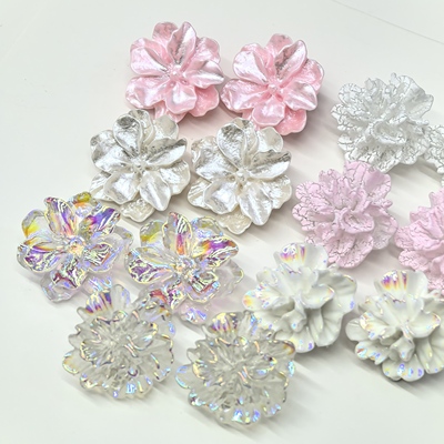 无耳洞耳夹出片气质轻奢山茶花朵立体高级感法式复古耳饰抗过敏