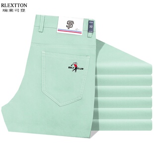 子浅色绿色直筒长裤 高尔夫球休闲裤 品牌男装 正品 薄 裤 春夏高档男裤