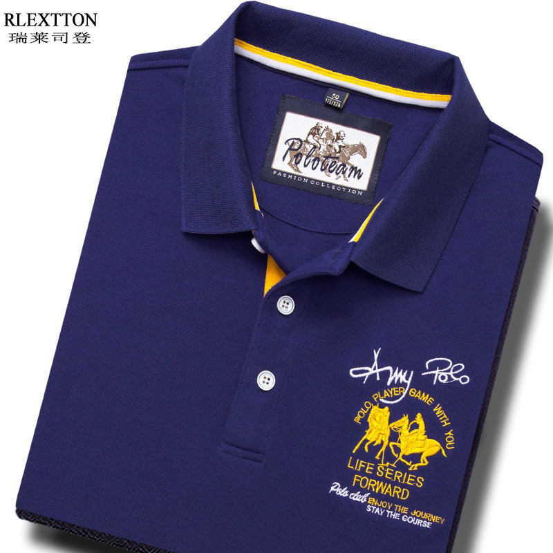 纯棉男士短袖T恤翻领POLO衫夏季品牌男装有领上衣服高端高档衫潮