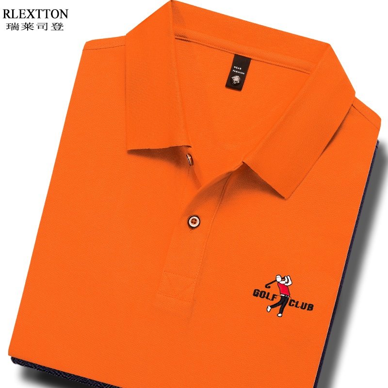 夏季男装短袖T恤翻领男POLO衫桔色体恤高尔夫球上衣薄款吸汗透气T,男装,T恤,淘宝优惠券,粉丝福利购,淘宝优惠卷