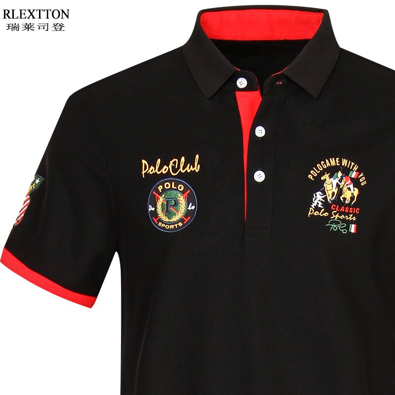 夏季男士短袖T恤Polo衫 高档潮男装夏装刺绣上衣带领半袖体恤潮