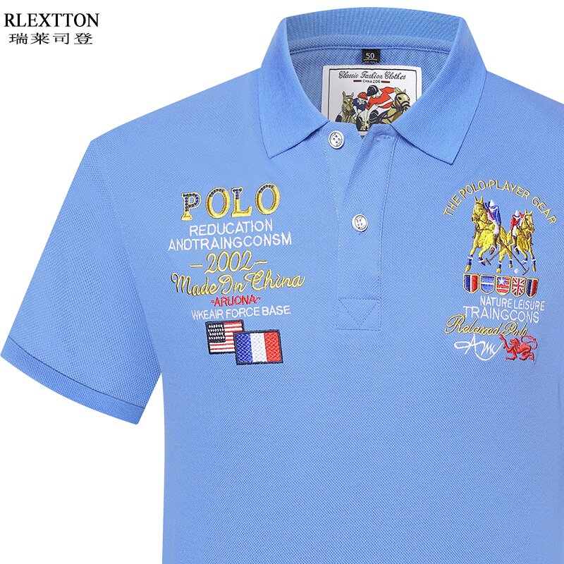 夏装新款高档刺绣翻领Polo衫男短袖夏季纯棉大码高端有领t恤半袖