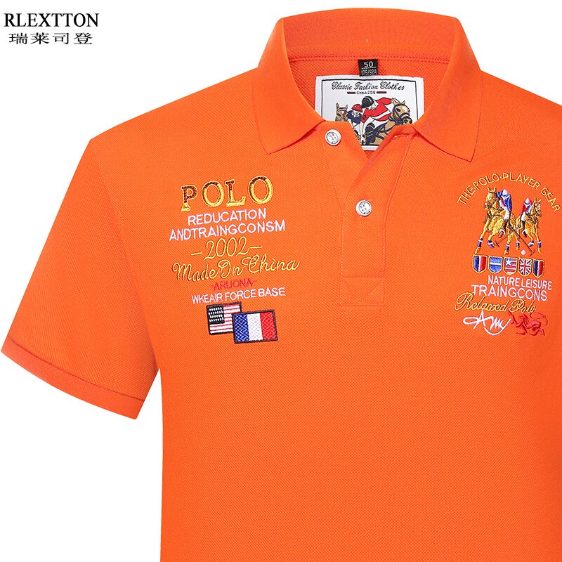 高端品牌纯棉高档刺绣Polo衫夏季男装短袖t恤 宽松翻领半袖体恤潮