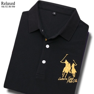 T有领上衣服带领秋季 纯棉长袖 保罗POLO衫 翻领T恤男装 马球纯色 经典