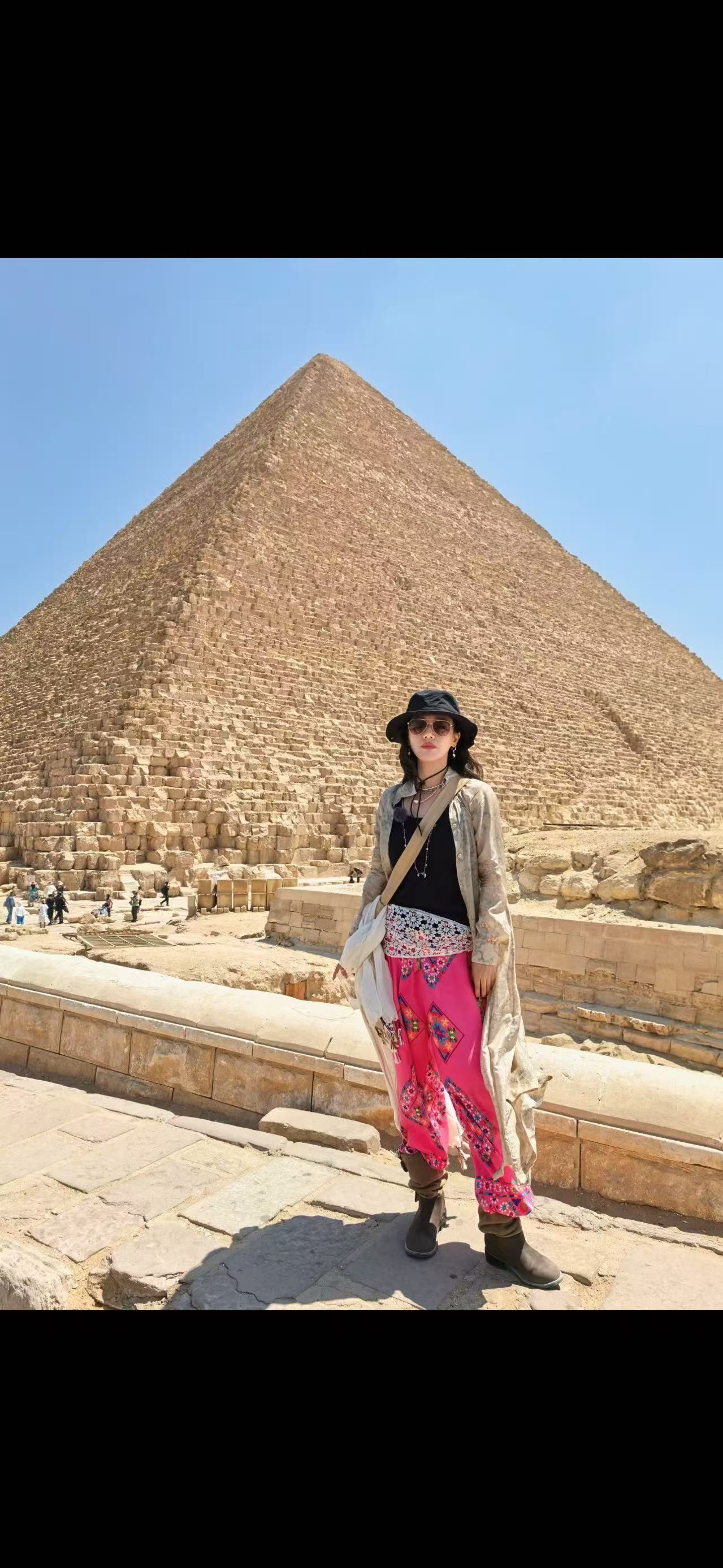 马思纯同款粉裤子印花埃及代购花儿与少年7同款埃及制造madeineg