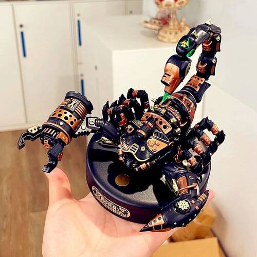 若客重装战地蝎仿生机械甲虫3d立体拼图金属拼装模型送男孩子玩具