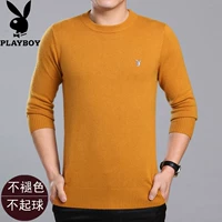 Playboy Áo len nam Áo len tinh khiết V Cổ áo tròn Áo len cashmere tuổi trung niên Dad Pack - Cặp đôi áo len áo len thổ cẩm